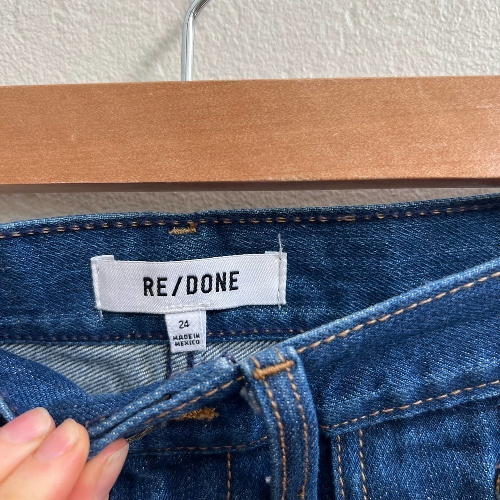 NEW $315 RE/DONE 70s Pocket High Rise Wide Leg Jeans - True Rinse - Picture 8 of 13